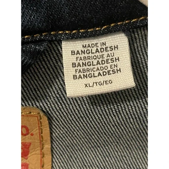 Levi's Strauss Denim Trucker Jean Jacket Men's Size XL WPL423 CA00342 Dark Wash - Picture 6 of 14